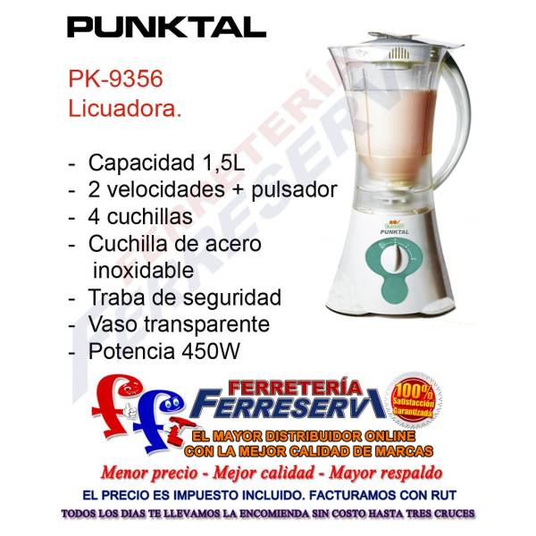 Ff Licuadora Punktal 1.5 Lts 2 Vel 450w Pk9356 - Imagen 2