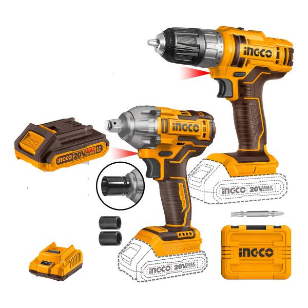 Set Llave De Impacto Y Atornillador A Bateria 20v P20s Ingco