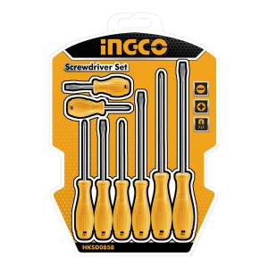 Juego 8pcs (eco) Amarillo Destornilladores Ingco Hksd0858