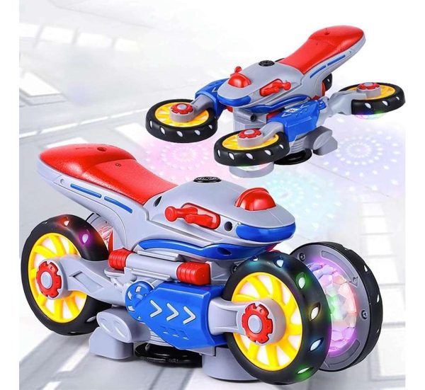 Moto Con Luz Y Sonido Giratorio Movimientos 360° Plastico - Imagen 4