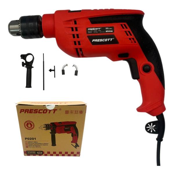 Taladro Percutor 550w 13mm Prescott Rojo