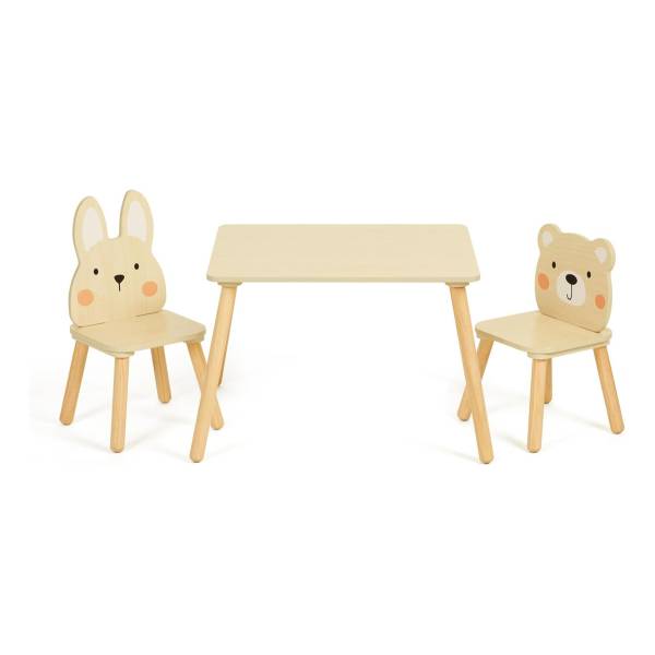 Juego De Mesa Y Sillas De Madera Para Niños Oso