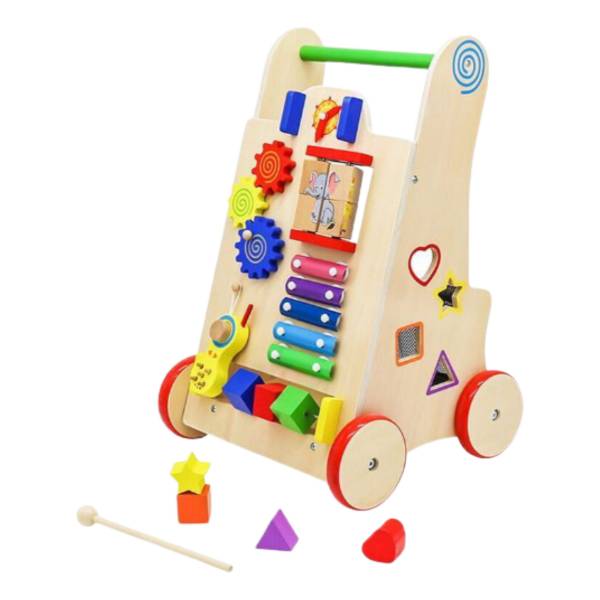 Carrito De Arrastre Con Juegos Didacticos Y Sensoriales