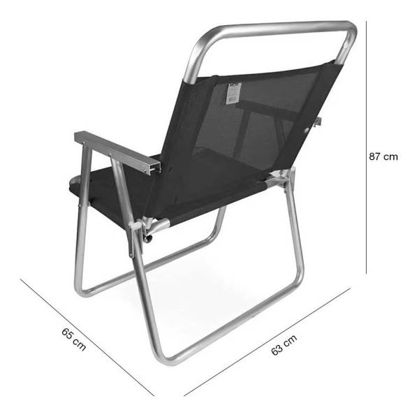 Silla Alta Aluminio Playa Extra Reforzada Hasta 140 Kg. Mor - Imagen 10