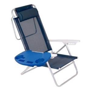Reposera Silla Playa Con Almohadilla De Aluminio + Bandeja