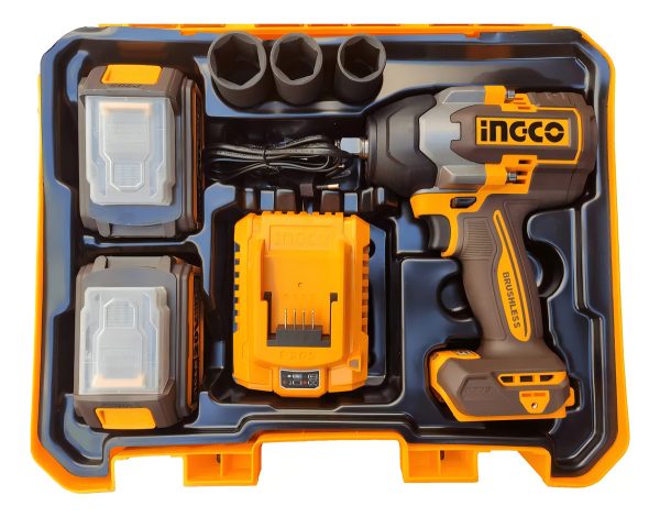 Llave De Impacto Inalámbrica 1/2- 20v - 850 Nm -2 Bat. 4.0ah Color Naranja Claro Frecuencia 50hz/60hz 220v - Imagen 2