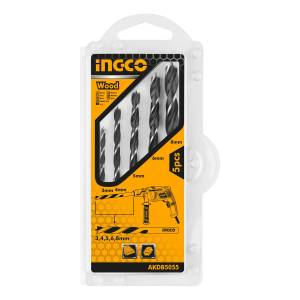 Ff Juego De 5 Mechas 3 Punta Madera Blister Ingco Akdb5055
