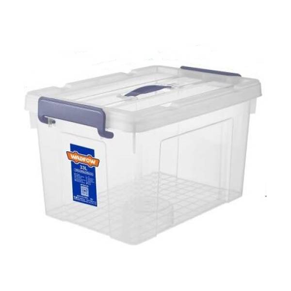 Caja Contenedor Plastico Apilable Transparente 33lt Wadfow W