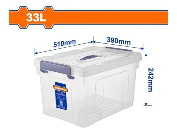 Caja Contenedor Plastico Apilable Transparente 33lt Wadfow W - Imagen 2