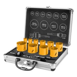 Valija 12 Mecha De Copa Bimetal Ingco Akh0121 Madera Metal