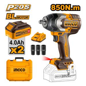 Llave De Impacto Inalámbrica 1/2- 20v - 850 Nm -2 Bat. 4.0ah Color Naranja Claro Frecuencia 50hz/60hz 220v