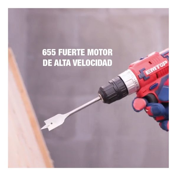 Taladro Atornillador Inalámbrico 12v Emtop Cable Portátil Co - Imagen 2