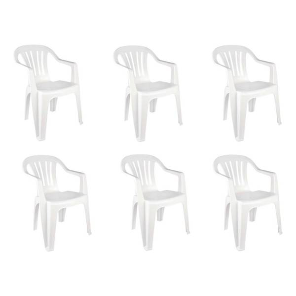 Set De 6 Sillones De Plástico Bela Vista Mor Color White