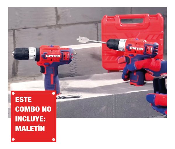Taladro Atornillador Inalámbrico 12v Emtop Cable Portátil Co - Imagen 5