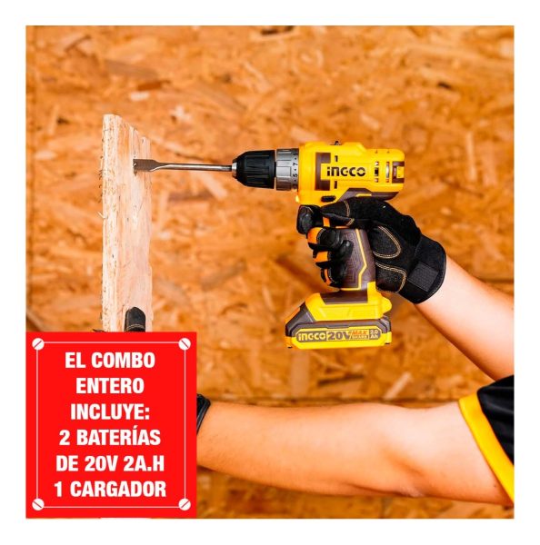 Set Atornillador Impacto 20v Y Atornillador 20v 10mm Ingco C - Imagen 2