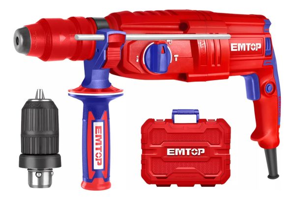 Rotomartillo Con Mandril Adaptador 800w 26mm 1100rpm Emtop - Imagen 3