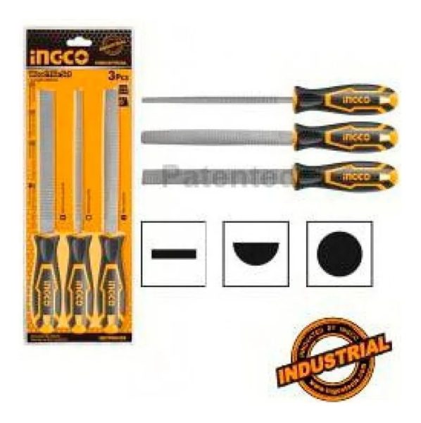 Juego De 3 Limas Escofinas Para Madera Ingco Hktfs0308 - Imagen 2
