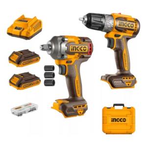 Kit Llave Impacto 400nm + Atornillador +potencia C 2bat+malt Color Naranja Claro