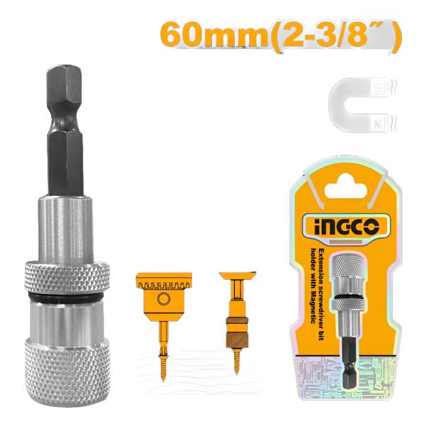 Set X 2 Adaptador Magnetico 60mm 1/4 Hexagonal P/atornillad