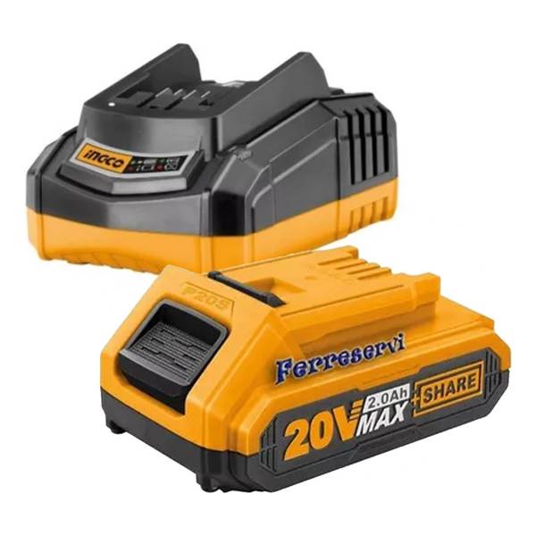 Kit Cargador Rapido 20 Volt + 1 Bateria 20v 2ah Ingco P20s