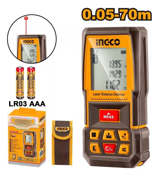 Medidor De Distancia Laser 70 Mts C/estuche Ingco Hldd0708 - Imagen 2