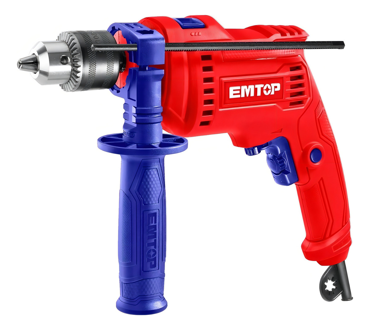 Taladro C/percutor Emtop 680w Color Rojo/azul