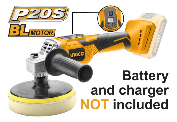 Lustra Pulidora 150mm Ingco A Bateria 20v Motor Sin Carbones - Imagen 2