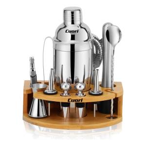 Set Coctelería Cuori Bar 12 Pzs Acero Inoxidable + Soporte C