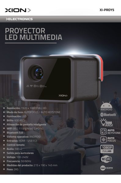 Proyector Xion Xi-proy5 Negro 220v - Imagen 2