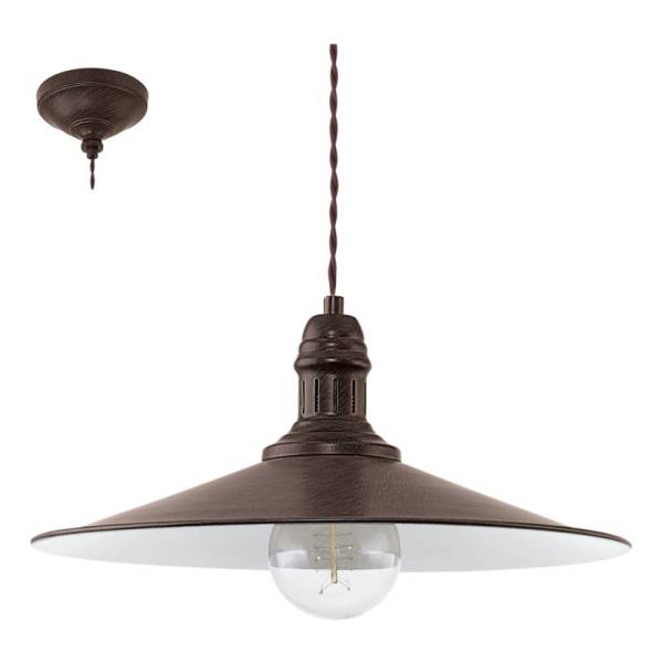 Lampara Colgante Campana Vintage, Stockbury Marrón