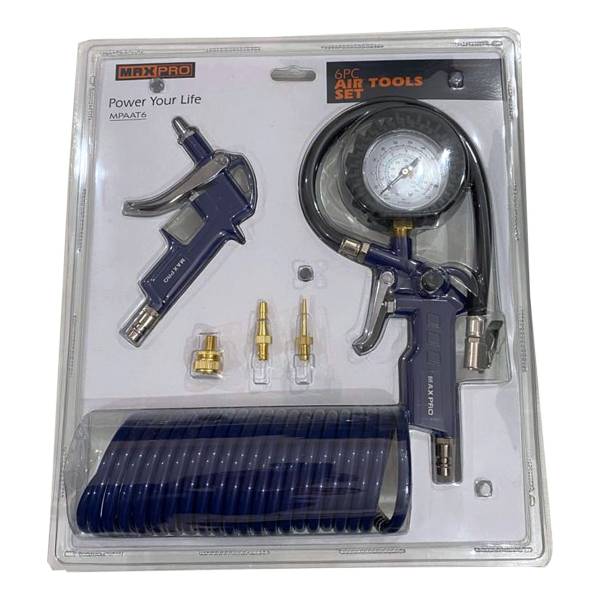 Kit 6 Piezas Compresor Maxpro Manguera Inlfar Limpiar