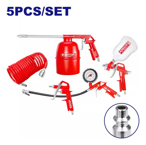 Kit De Accesorios P/compresor Aire Y Pintura 5 Piezas Emtop - Imagen 2