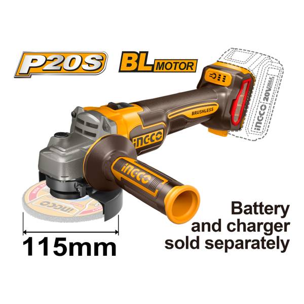 Amoladora 20v + Taladro Percutor +2 Baterias Ingco Ckli20273 Color Naranja Claro Frecuencia 50hz/60hz - Imagen 5