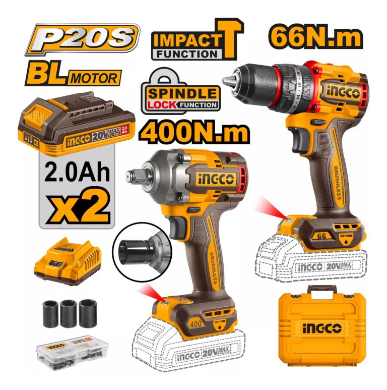Kit Atornillador Percutor + Llave De Impacto Ingco Ckli20275 - Imagen 2