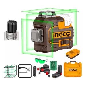 Nivel Laser 360 3d Verde + Bateria 35mts Ingco Hll301201 *ub
