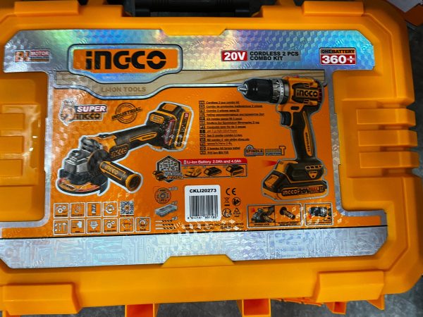 Amoladora 20v + Taladro Percutor +2 Baterias Ingco Ckli20273 Color Naranja Claro Frecuencia 50hz/60hz - Imagen 6