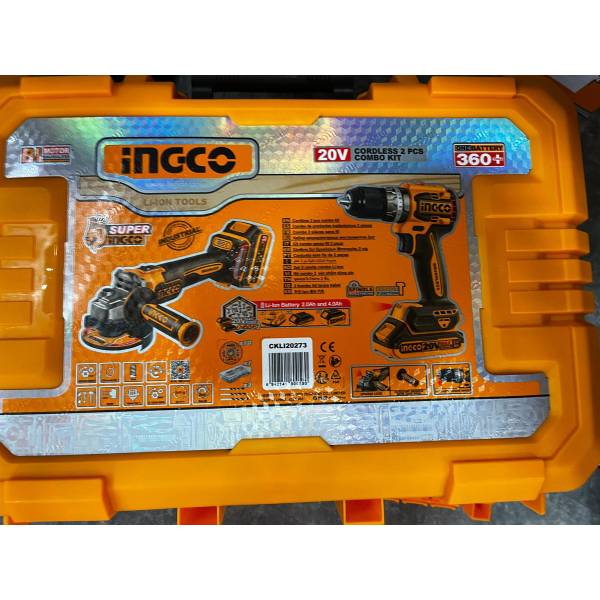 Amoladora 20v + Taladro Percutor +2 Baterias Ingco Ckli20273 Color Naranja Claro Frecuencia 50hz/60hz - Imagen 6