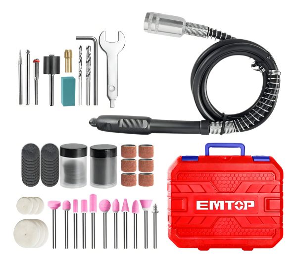 Mini Torno Grinder 130w Con 129 Accesorios Emtop Emgk1301 - Imagen 2