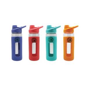 BOTELLA VIDRIO KEEP 470 ML (4 ROSADOS 1 VIOLETA 3 AMARILLOS)