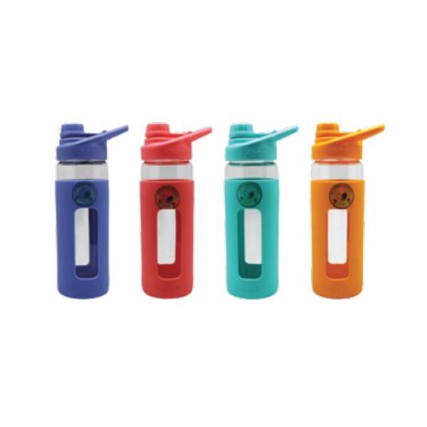 BOTELLA VIDRIO KEEP 470 ML (4 ROSADOS 1 VIOLETA 3 AMARILLOS)