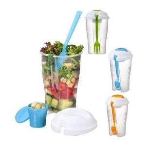 VASO HERMETICO PARA ENSALADA 730 ML KEEP TO GO (4 AM. 2 RO. 1 TUR)
