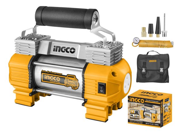 Compresor Auto 12 Volt 18amp Inflador Ingco Aac2508 120ps - Imagen 2