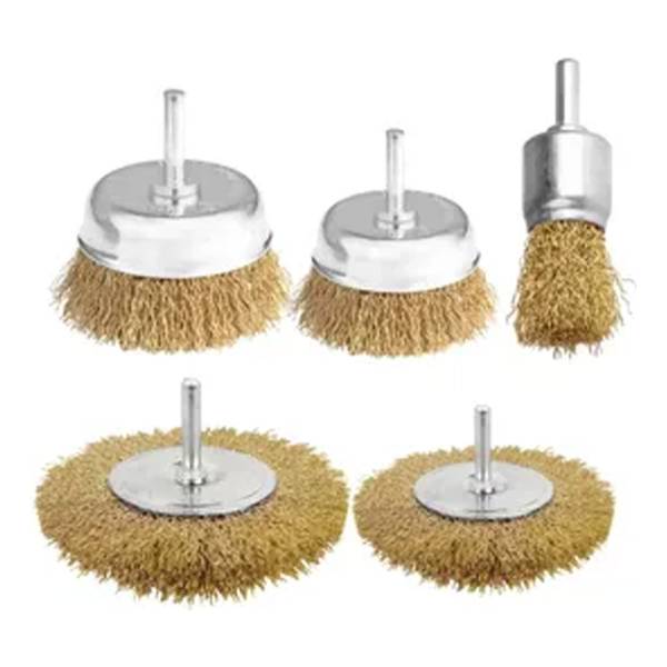 Set 5 Cepillos De Alambre Chato Copa Wadfow