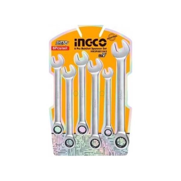 Juego De 6 Llaves Combinadas Con Criquet Ingco Hkspar1062