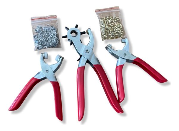 Set De 3 Piezas Sacabocado Pinzas Coloca Ojalillos Equus - Imagen 3