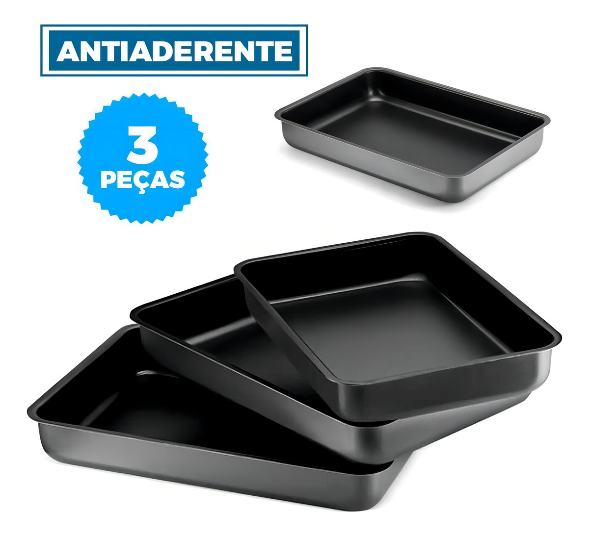 Juego De Bandejas Antiadherentes Magnific Panelux De Grafito - Imagen 2