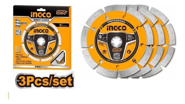 Set X 3 Discos 9 230mm P Amoladora Ingco Dmd0123023 - Imagen 2