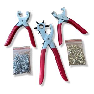 Set De 3 Piezas Sacabocado Pinzas Coloca Ojalillos Equus
