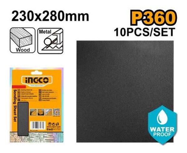 Set Lija Al Agua Grano 360 X 10u Ingco Akhs11360 - Imagen 2