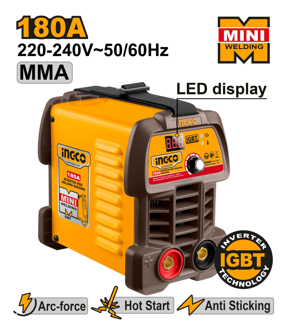 Soldadora Inverter Mini Mma 180 Amp Display Led Ingco - Imagen 2